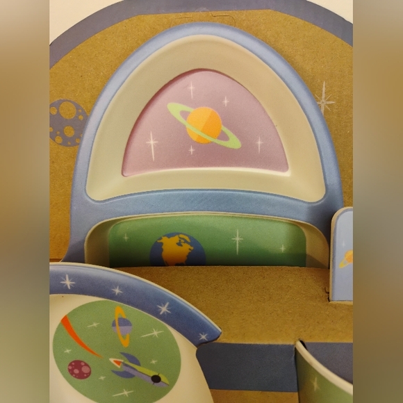 NWT Monbebe Bamboo Toddler Boy Mealtime Set - Picture 8 of 9